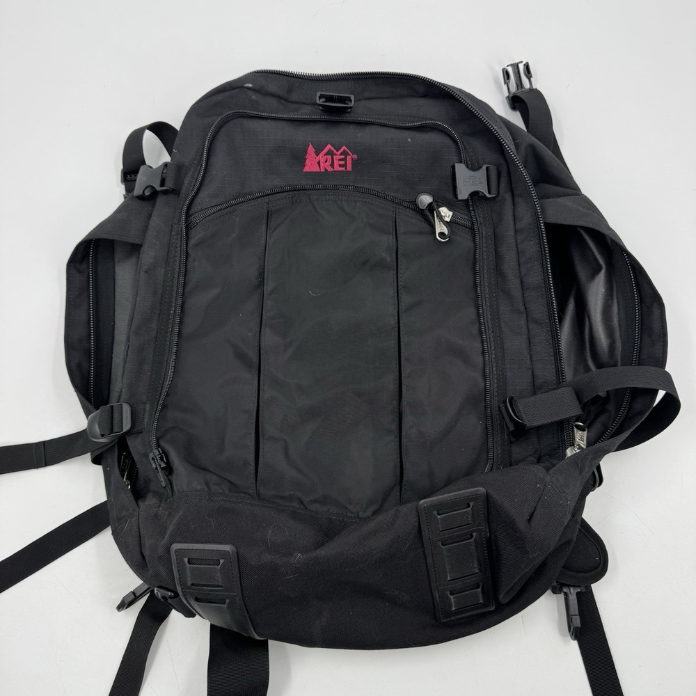 REI‎ Black Nylon Backpack Carry On Bag Satchel Travel